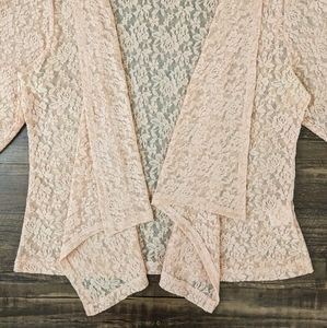 Peach Lace Cardigan Jacket